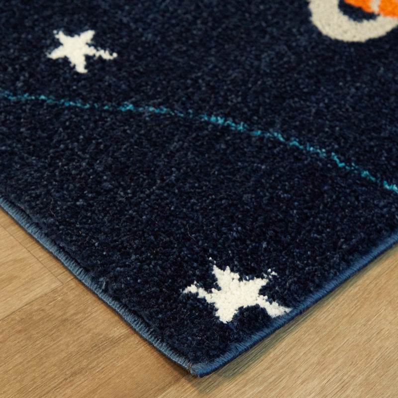 Rumley Celestial Kids Area Rug - Polypropylene Space Theme Playroom