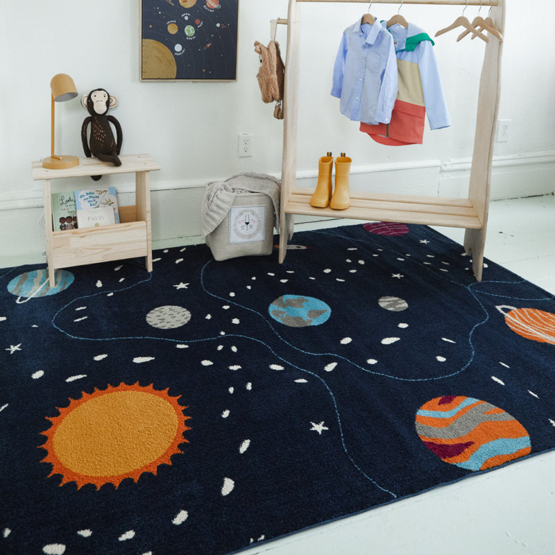 Rumley Celestial Kids Area Rug - Polypropylene Space Theme Playroom