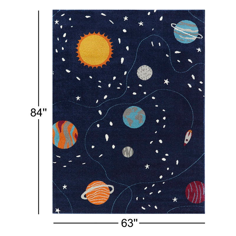 Rumley Celestial Kids Area Rug - Polypropylene Space Theme Playroom