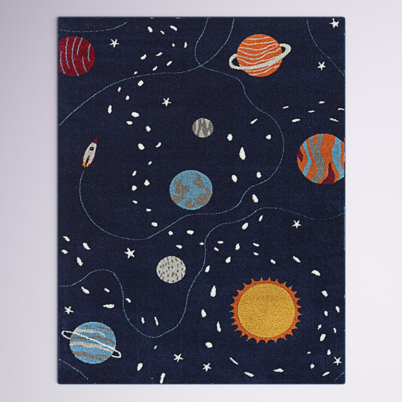 Rumley Celestial Kids Area Rug - Polypropylene Space Theme Playroom