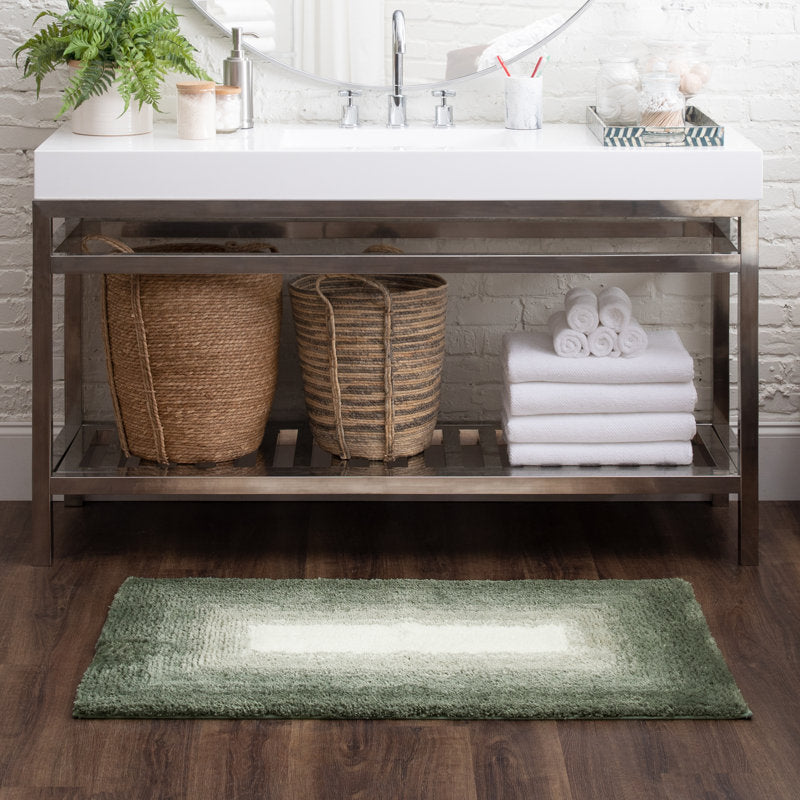 Sparkman Ombre Polyester Bath Rug - Non-Slip Machine Washable Mat
