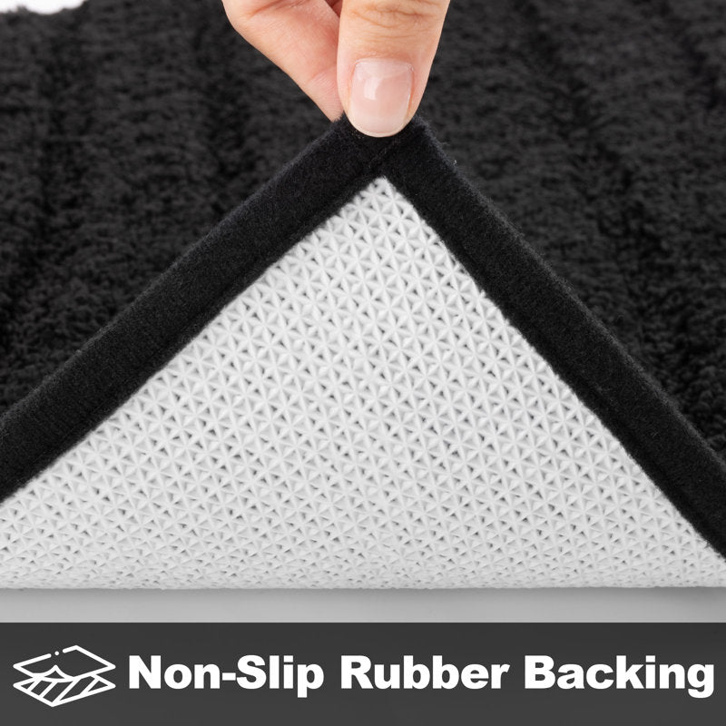 3-Piece Microfiber Bath Mat Set - Non-Slip Absorbent Rugs
