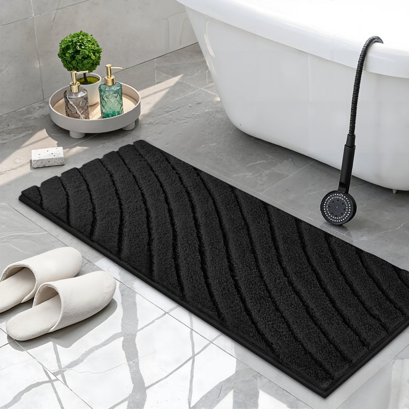 3-Piece Microfiber Bath Mat Set - Non-Slip Absorbent Rugs