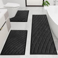 3-Piece Microfiber Bath Mat Set - Non-Slip Absorbent Rugs