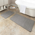 2-Piece Chenille Weave Non-Slip Bathroom Rug Set - Ultra Thin Gray