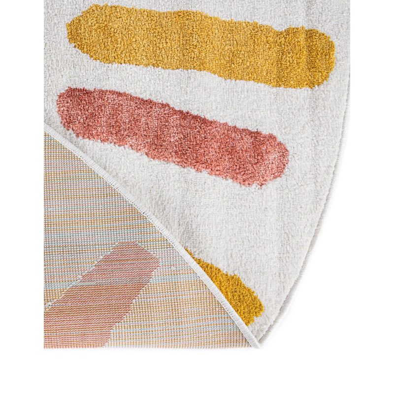 Sun Whimsy Kids Area Rug - Round Polypropylene Nursery Decor