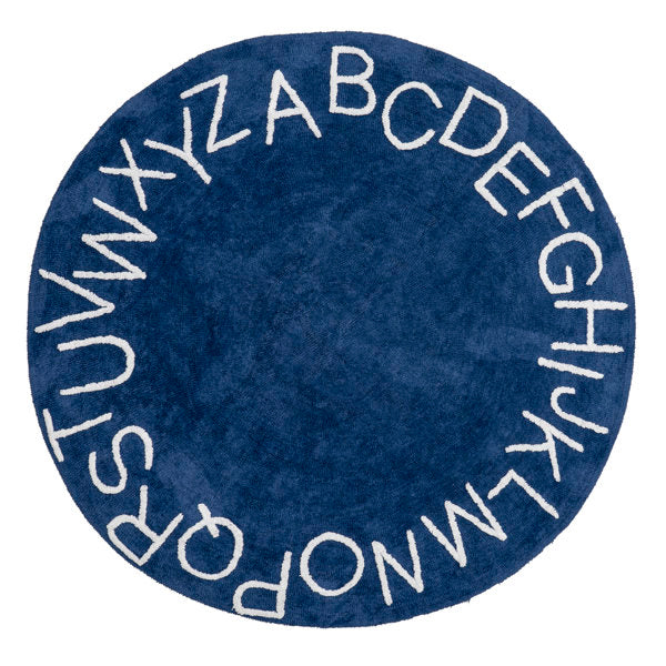 Alphabet Cotton Area Rug - Machine-Washable Kids Playroom Decor