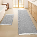 Waffle Bath Mat Set - Non-Slip Ultra Absorbent Boho Bathroom Rugs